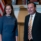 Seventh U.S. Circuit Court Judge Amy Coney Barrett (L), President Donald Trump’s nominee for the U.S. Supreme Court, meets with Sen. Mike Lee (R-UT) as she begins a series of meetings to prepare for her confirmation hearing in the Mansfield Room at the U.S. Capitol on September 29, 2020, in Washington, DC.